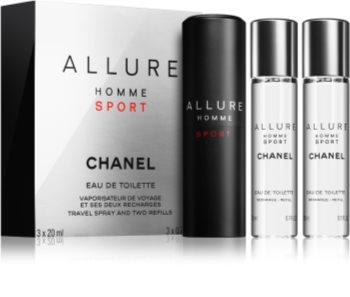 Chanel Allure Homme Sport toaletní voda pro muže 3 x 20 ml (1x plnitelná + 2x náplň)