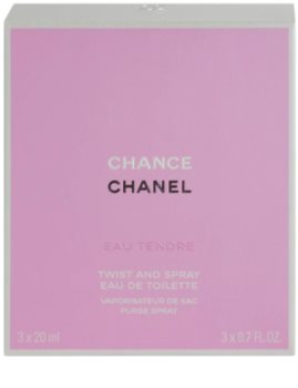 Chanel Chance Eau Tendre eau de toilette pentru femei 3 x 20 ml (1x reincarcabil + 2x rezerva)