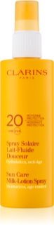 Clarins Sun Protection lapte bronzant cu pulverizator SPF 20