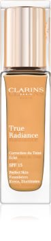 Clarins Face Make-Up True Radiance rozjasňujúci hydratačný make-up pre dokonalý vzhľad SPF 15