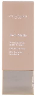 Clarins Face Make-Up Ever Matte матуючий тональний крем для звуження пор SPF 15