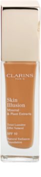 Clarins Face Make-Up Skin Illusion posvetlitveni tekoči puder za naraven videz SPF 10