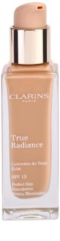 Clarins Face Make-Up True Radiance освітлюючий та зволожуючий тональний крем SPF 15