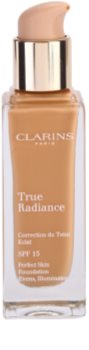 Clarins Face Make-Up True Radiance machiaj de stralucire si hidratare pentru un look perfect SPF 15