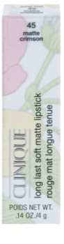 Clinique Long Last Soft Matte Lipstick стійка помада з матуючим ефектом