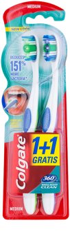 Colgate 360° Whole Mouth Clean zubní kartáčky medium 2 ks