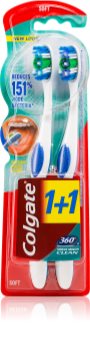 Colgate 360° Whole Mouth Clean periuta de dinti Medium 2 pc