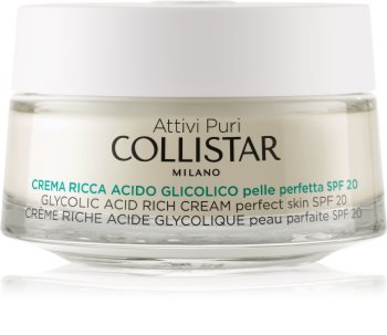 Collistar Pure Actives Glycolic Acid výživný krém pre obnovu hutnosti pleti s rozjasňujúcim efektom