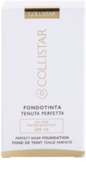 Collistar Foundation Perfect Wear fard lichid rezistent la apa SPF 10