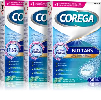 Corega Tabs Bio compresse detergenti per apparecchi mobili e protesi dentarie
