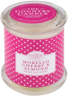 Country Candle Morello Cherry & Almond vela perfumado em vidro com tampa