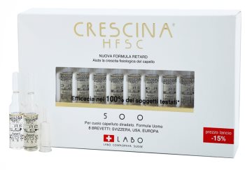 Crescina HFSC 500 ampule proti střednímu řídnutí vlasů pro muže