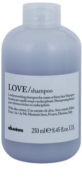 Davines Love Olive champô alisante para cabelos crespos e inflexíveis