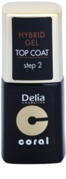Delia Cosmetics Coral Nail Enamel Hybrid Gel vernis top coat gel