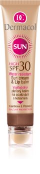 Dermacol Sun Water Resistant creme solar resistente à água com bálsamo de lábios SPF 30