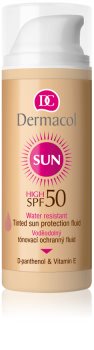 Dermacol Sun Water Resistant fluido facial com cor à prova de água SPF 50