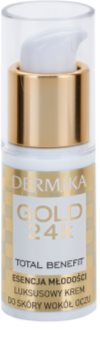 Dermika Gold 24k Total Benefit luxuriöse verjüngende Creme für die Augenpartien