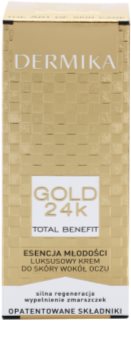 Dermika Gold 24k Total Benefit luxuriöse verjüngende Creme für die Augenpartien