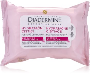 Diadermine Essentials čistilni robčki za obraz za občutljivo in suho kožo