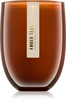 DW Home Amber Teak αρωματικό κερί με ξύλινο φιτίλι