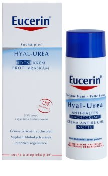 Eucerin Hyal-Urea nočna krema proti gubam za suho in atopično kožo