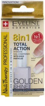 Eveline Cosmetics Nail Therapy Professional köröm kondicionáló arany csillogással 8 in 1