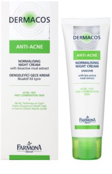 Farmona Dermacos Anti-Acne creme normalizante de noite para reduzir a produção de sebo