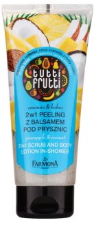 Farmona Tutti Frutti Pineapple & Coconut tělový peeling a mléko do sprchy 2 v 1