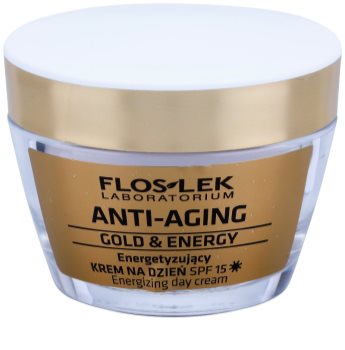 FlosLek Laboratorium Anti-Aging Gold & Energy poživitvena dnevna krema SPF 15