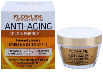 FlosLek Laboratorium Anti-Aging Gold & Energy energizující denní krém SPF 15
