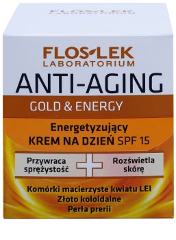 FlosLek Laboratorium Anti-Aging Gold & Energy poživitvena dnevna krema SPF 15