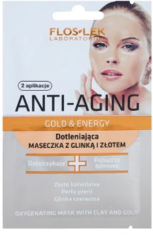 FlosLek Laboratorium Anti-Aging Gold & Energy okysličující maska se zlatem a jílem
