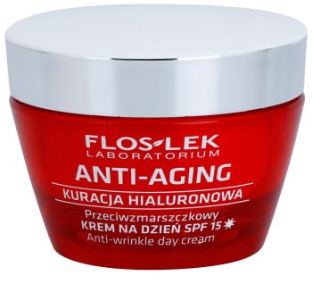 FlosLek Laboratorium Anti-Aging Hyaluronic Therapy denný hydratačný krém proti starnutiu pleti SPF 15