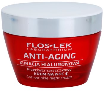 FlosLek Laboratorium Anti-Aging Hyaluronic Therapy nočna vlažilna krema proti gubam