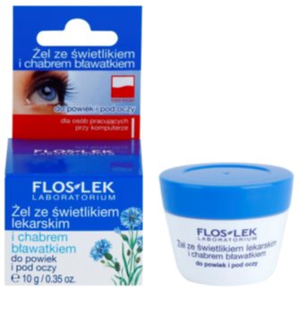 FlosLek Laboratorium Eye Care gel za predel okoli oči s smetilko in modrim glavincem