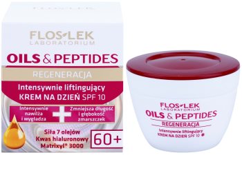 FlosLek Laboratorium Oils & Peptides Regeneration 60+ crema intensiva con efecto lifting SPF 10