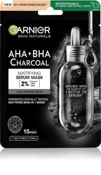 Garnier Skin Naturals Pure Charcoal črna tekstilna maska z izvlečkom morskih alg
