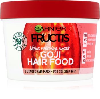 Garnier Fructis Goji Hair Food een masker dat geverfd haar zijn glans teruggeeft