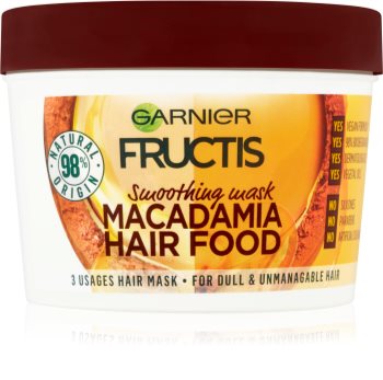 Garnier Fructis Macadamia Hair Food masque lissant pour cheveux indisciplinés