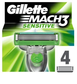 Gillette Mach 3 Sensitive zapasowe ostrza 4 szt.