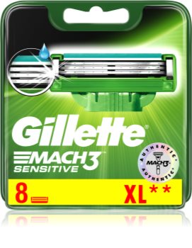 Gillette Mach 3 Sensitive recarga de lâminas 8 pçs