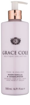 Grace Cole Boutique Warm Vanilla & Sandalwood crema suavizante para manos y uñas