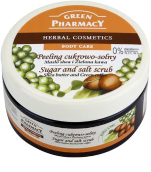 Green Pharmacy Body Care Shea Butter & Green Coffee exfoliante a base de azúcar y sal