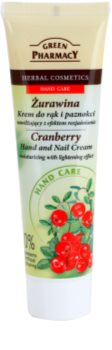 Green Pharmacy Hand Care Cranberry hydratační krém na ruce a nehty s rozjasňujícím účinkem