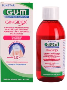 G.U.M Gingidex 0,12% ústna voda proti zubnému povlaku a pre zdravé ďasná bez alkoholu