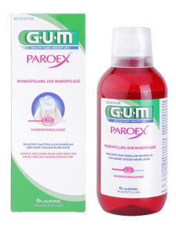 G.U.M Paroex antibakterielles Mundwasser vor und nach chirurgischen Eingriffen