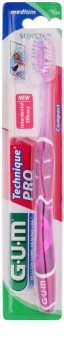 G.U.M Technique PRO Compact brosse à dents avec capuchon de protection medium