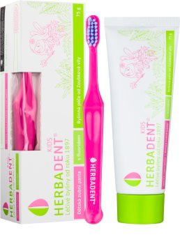 Herbadent Kids детска паста за зъби с флуорид + четка за зъби