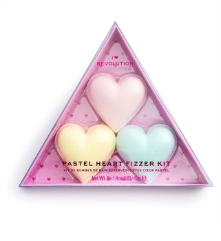 I Heart Revolution Fizzer Kit Pastel Heart farbige Brausetabletten zum Baden