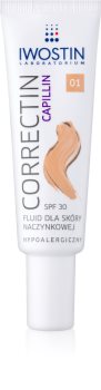 Iwostin Capillin Correctin стійкий тонуючий флюїд для шкіри обличчя схильної до почервонінь SPF 30